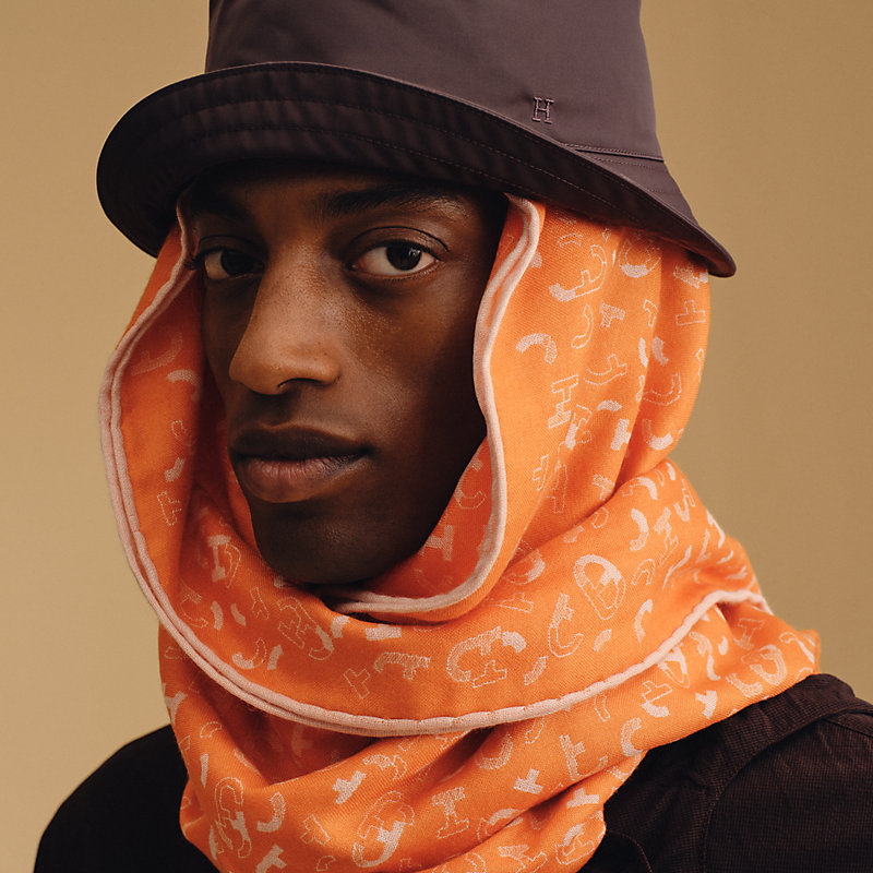 HERMES エルメス リバーシブルマフラー エルメスマフラー リバーシブル 茶/紺 メンズ マフラー HERMES – 銀蔵